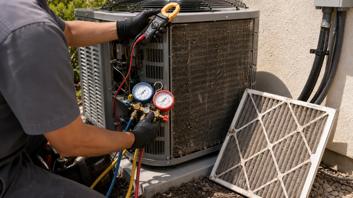 Illustration of rising HVAC energy bills in West Covina