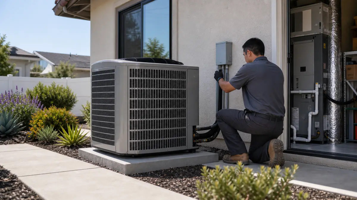 Illustration of a Carrier heat pump installation in West Covina