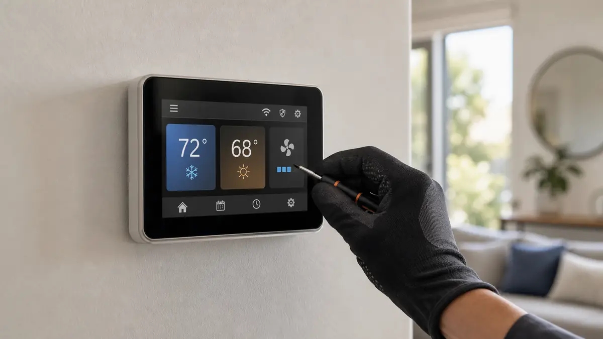 Illustration of a smart thermostat install in West Covina